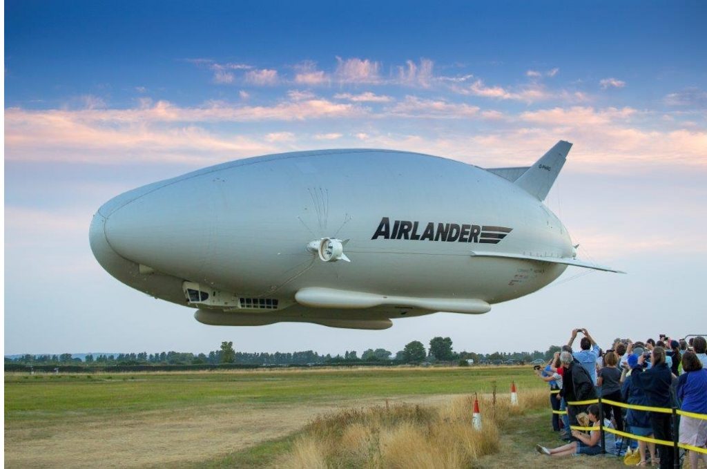 Airlander Landing with Crowd
